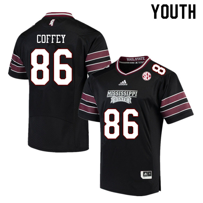 Youth #86 Braden Coffey Mississippi State Bulldogs College Football Jerseys Sale-Black